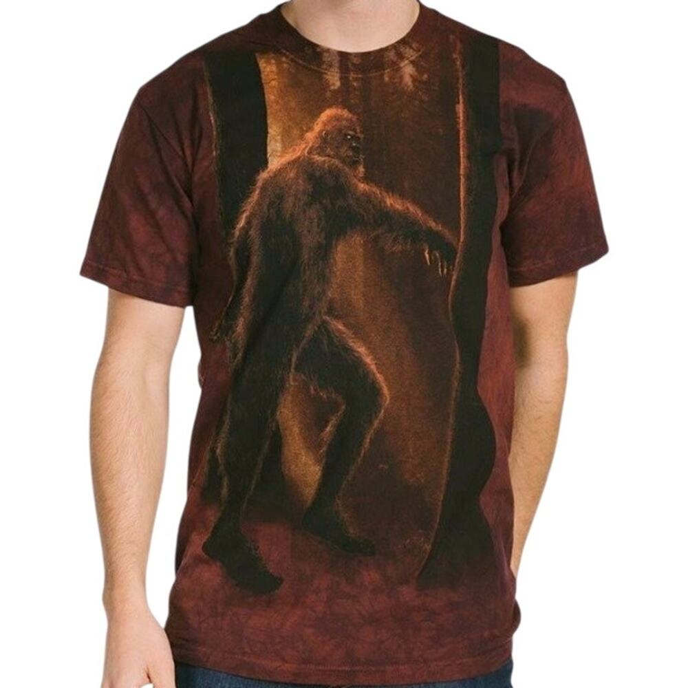 The Mountain Sasquatch Bigfoot Classic Cotton T-Shirt Tie Dye Yeti Brown Medium
